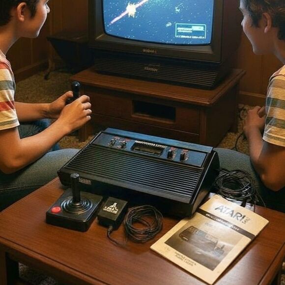 VTG Vintage 1980s Atari 2600 Video Computer System Console w/ Joystick & Manual - Picture 1 of 11